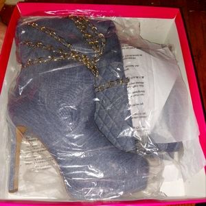 Denim Knee-high Boots